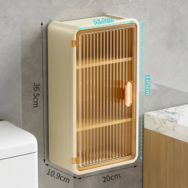 Large Bathroom Wall Mounted Waterproof Tissue Box Multifunctional Storage Rack Toiletries Storage Shampoo Organizer Multi-layer