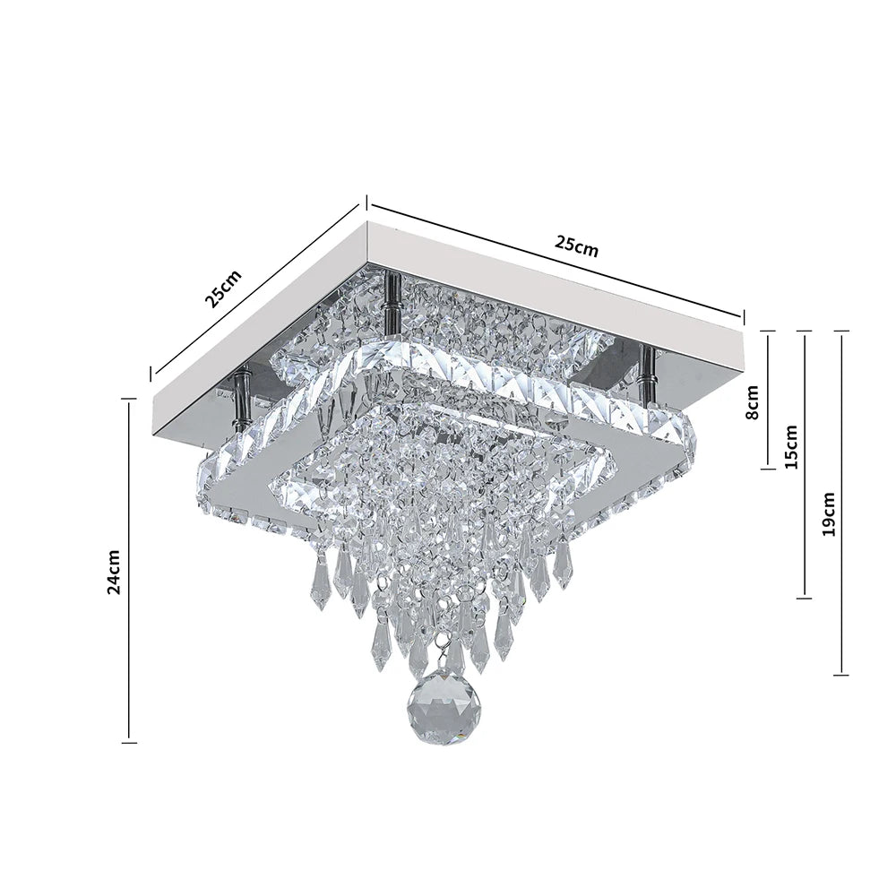 Voltsify Modern Crystal Ceiling Light with Droplets for Living Rooms, Bedrooms and Nurseries
