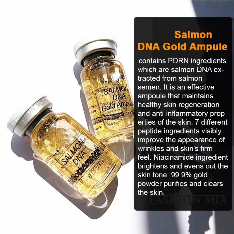 Korea Facial 8ml Salmon DNA Gold Ampoule Skin Booster Serum BB Cream Deep Hydration Rejuvenation Skin Care Kit