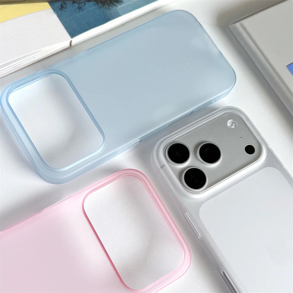 Ultra Thin Matte Translucent Frosted Hard PC Case For iPhone 18 17 Pro Max Air 16 15 14 Plus 13 12 Solid Color Slim Simple Cover