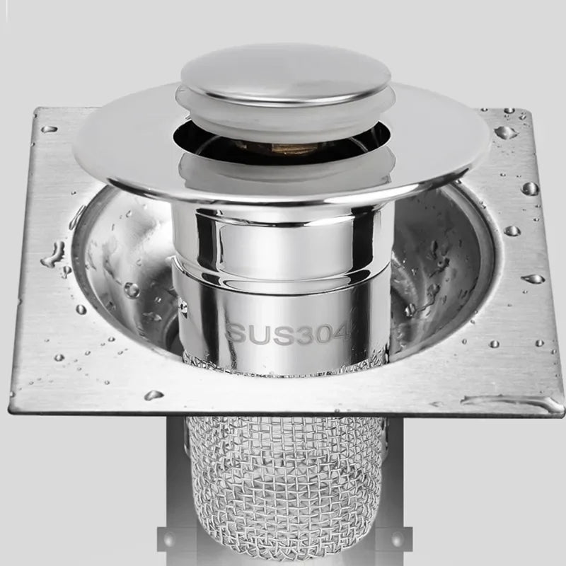 Stainless Steel Floor Drain Filter Washbasin Plug Anti Odor Pop-Up Bounce Core Basin Stopper Hair Catcher Shower Sink Strainer