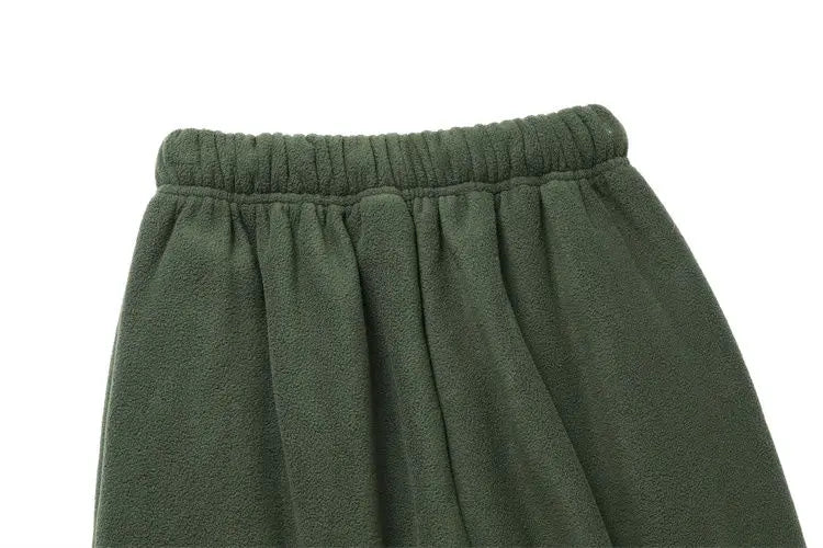 Fleece and Lambswool Men Sweatpants Winter Embroidery Thick Warm Double-sided Velvet Windproof Thermo Trousers Soft Harem Pants