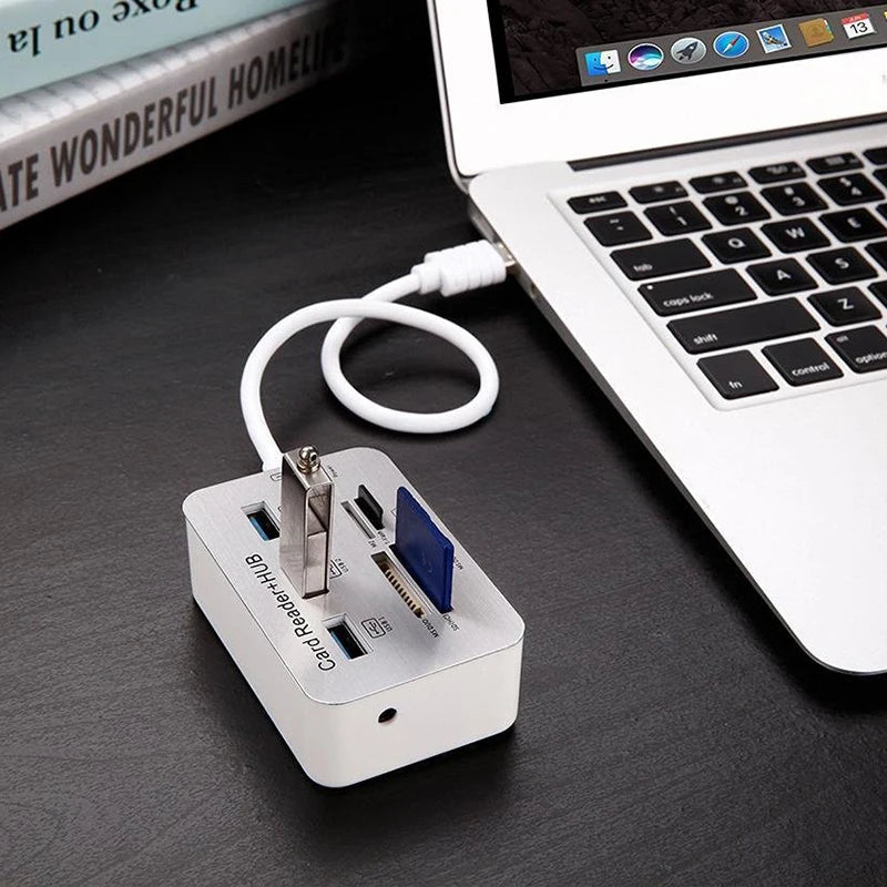 Quality USB 3.0 HUB Card Reader Combo Micro SD TF Memory Card Reader USB Disk PC Mouse Adapter Phone Tablet Charging Extend Dock