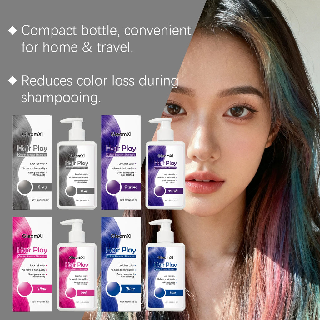 Color Booster Shampoo Lock Hair Color Enhance Semi-Permanent Colour Not Damaging Hair Non-irritating Scalp Hairdressing Shampoo