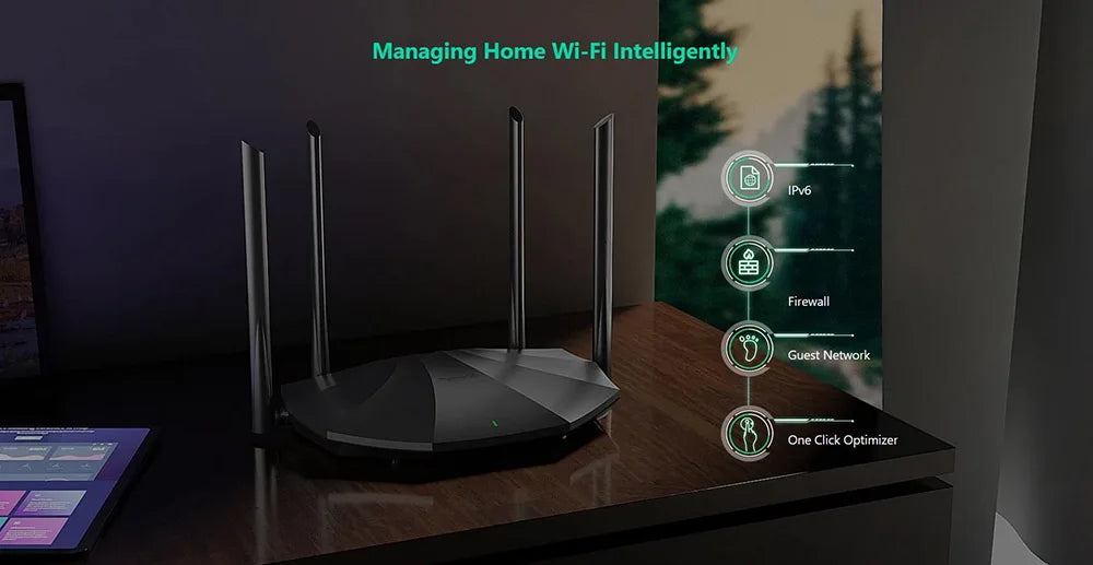Tenda WiFi6 AX1500 Smart WiFi Router Dual Band Gigabit Wireless Internet 4*6dBi High-Gain Antennas 3Gigabit LAN Ports AX2/ CX2