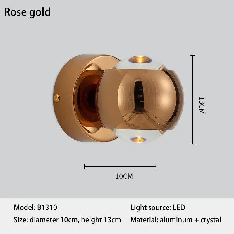 Luxury Art Aluminum Wall Light Glass Decoration Wall Lamp for Living Dining Room Bedroom Corridor Staircase Home Decor Sconce