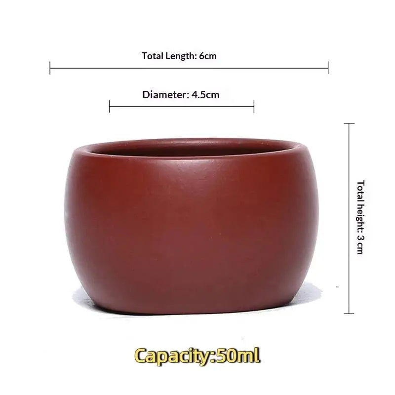 Yixing Purple Clay Travel Tea Bowl Handmade Master Teacup Lightweight for Hiking Camping Office Tea Drinking