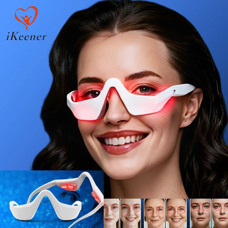 New Eye Massager 3D Eyes Care Beauty Device Red Light 4 Modes 3 Levels Massager Glasses Eye Fatigue Relief Lighten Dark Circles