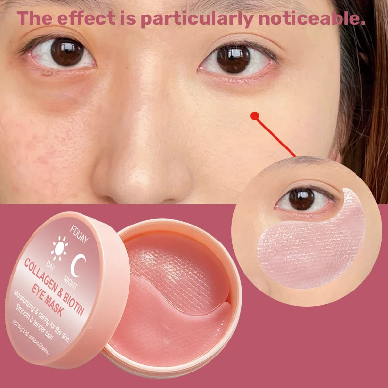 FDUAY Biotin Collagen Dual-Effect Eye Patches 30 Pairs Easy to Fit Busy Daily Routine Skin Care Beauty Treatments