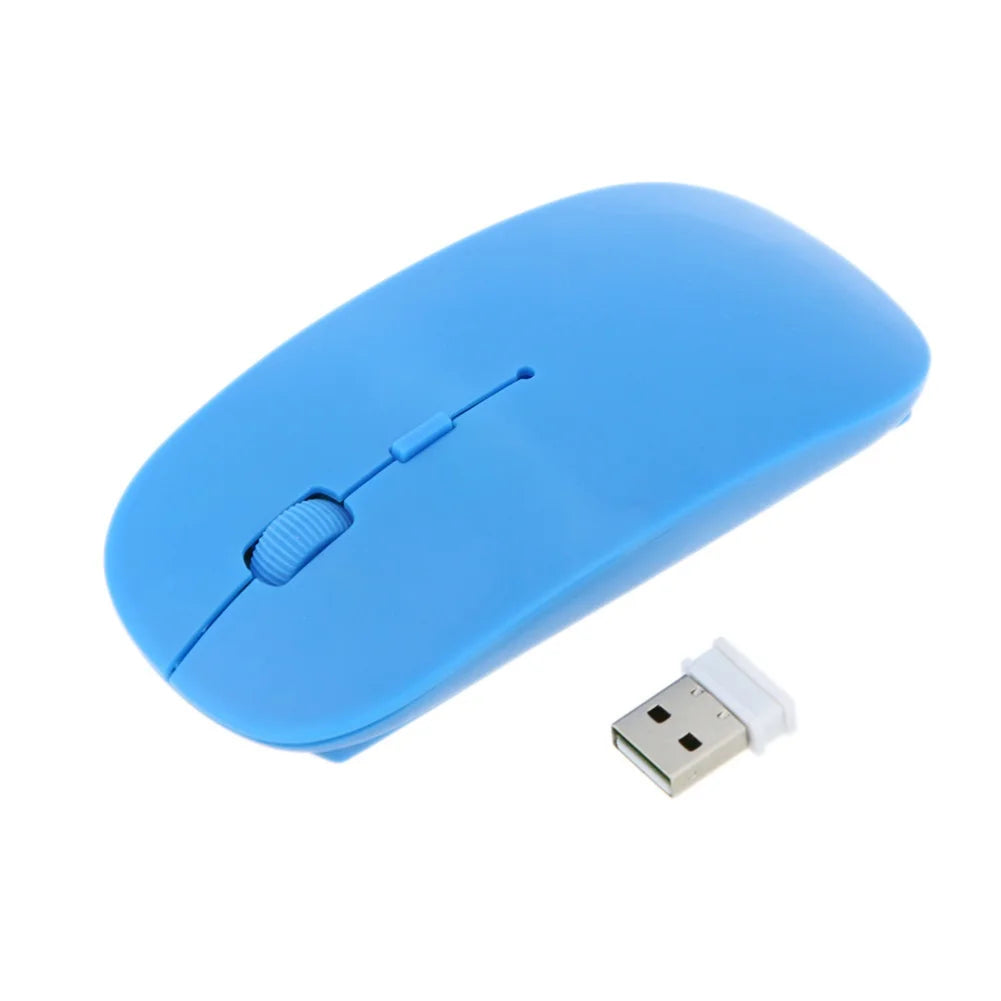 Portable Creative Mini Ultra Slim Cute Wireless Bluetooth Mouse 2.4G Receiver Laptop Gaming Mice PC 1000dpi Computer Accessories