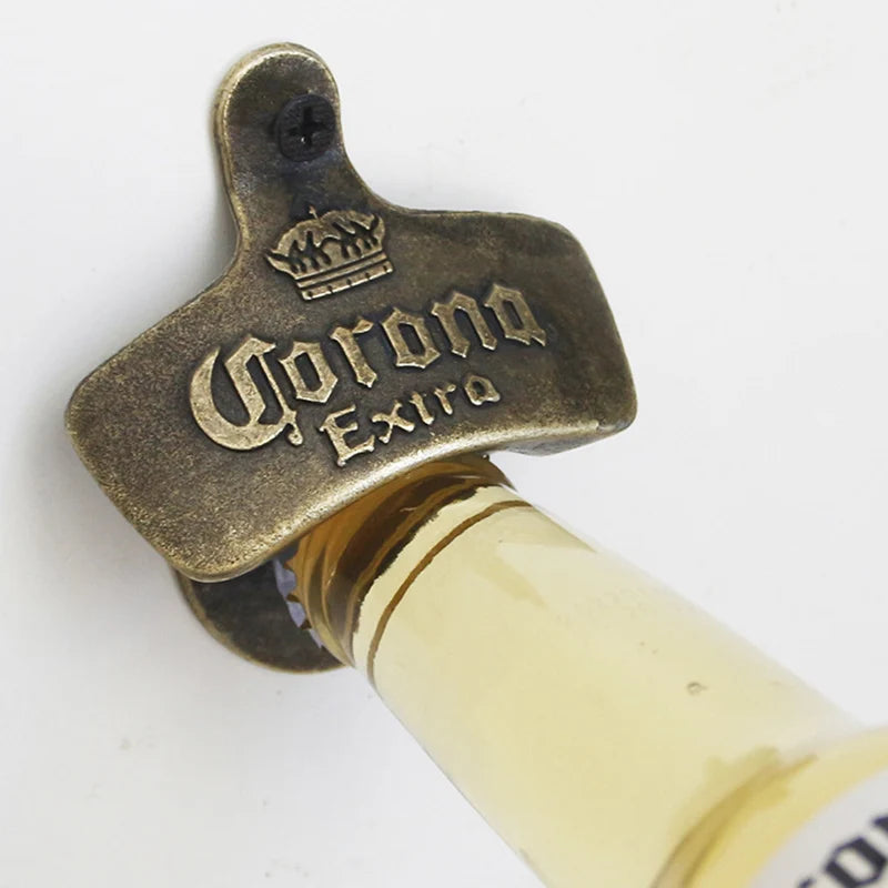 1pc Retro Decorative Bottle Opener Wall Mounted Hanging Beer Openers Bar Tools Alloy Electroplating Process Bar Cafe Wall Decor