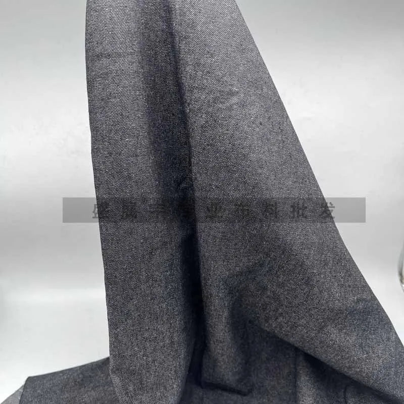 Thin Elastic Denim Fabric By The Meter for Clothing Shirts Jackets Pants Dresses Skirts Bags DIY Sewing Washed Cloth Soft Black