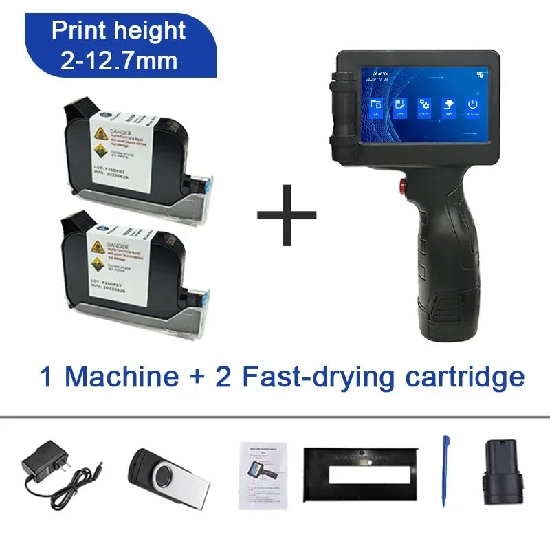 For Phezer P17 Handheld Inkjet Printer 12.7mm Portable Date Code Expiry Batch Number Logo QR Barcode Label Maker 28 Languages