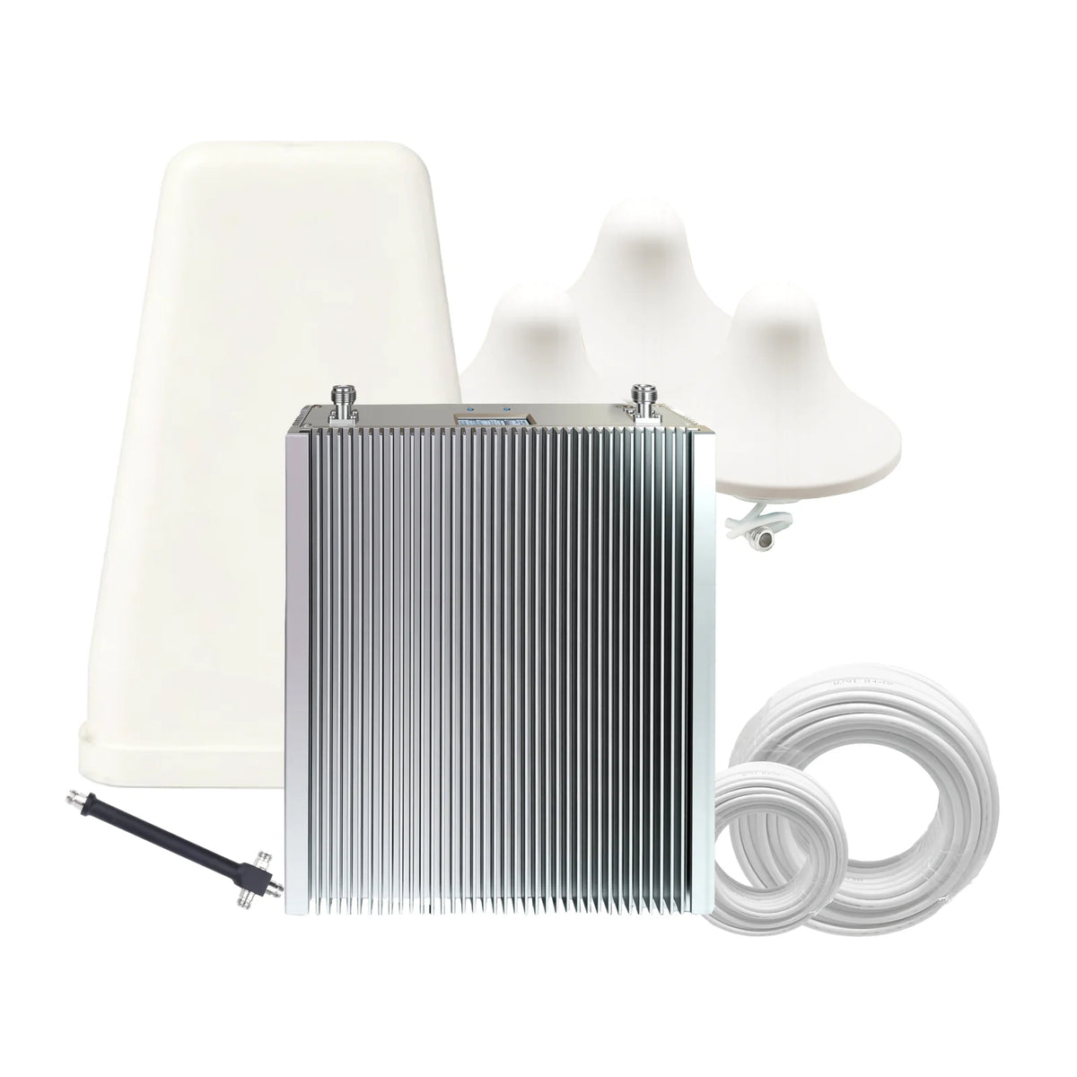Rural Signal Booster Kit for 3G/4G/5G Calls: 80dB High Gain, 27dBm Power, 800/1800/2100MHz Tri-Band, Covers 3000㎡ Effectively