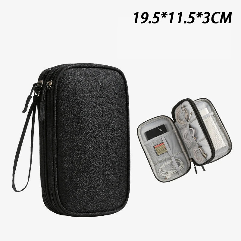 USB Charger Travel Organizer Bag – Mesh-Lined Portable Case for Cables, Adapters & Power Banks, Keeps Tech Gear Tidy