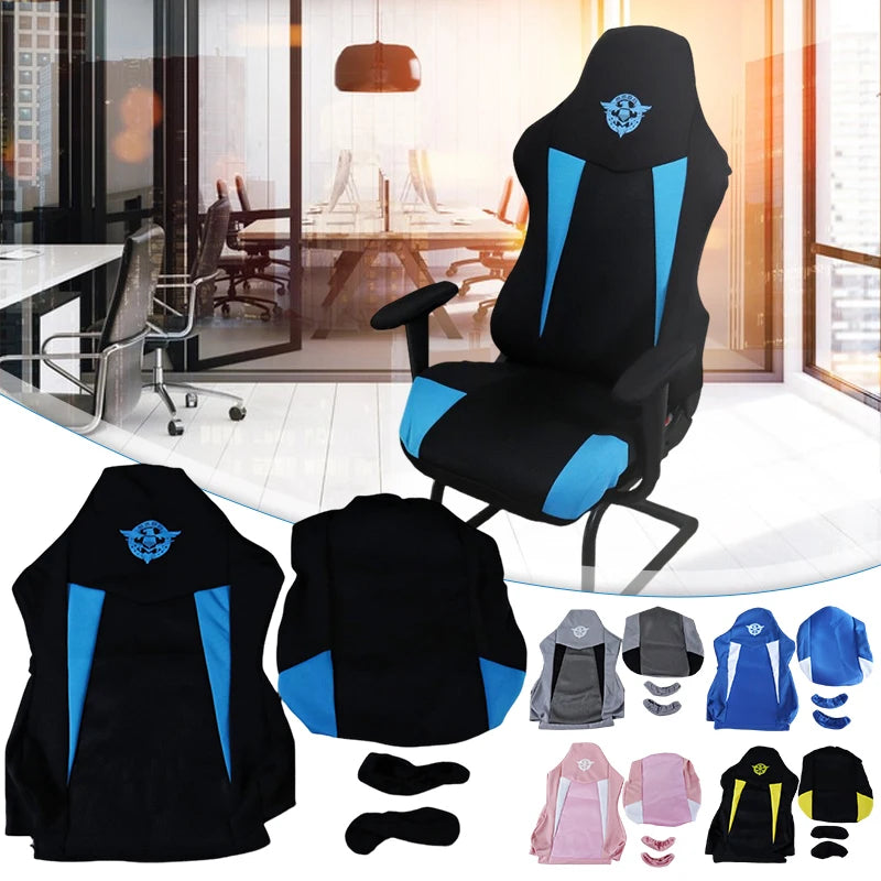 Gaming Chair Cover Sandwich Breathable Computer Chair Protector Dustproof Elastic OfficeChair Cover with Armrest Cover(NO Chair)