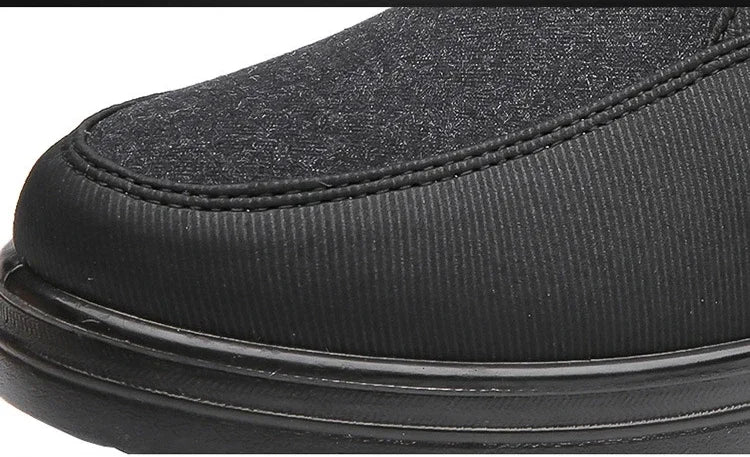 Cotton Shoes Middle-aged Elderly Men's New Plush Warm Anti Slip Waterproof Snow Boots Outdoor Work Travel Leisure Shoes 2024