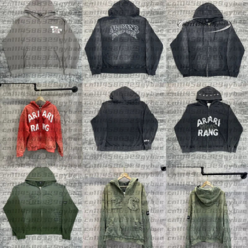 2026 Concert ARIRANG Style Europe Limited Zip-Up Hoodie GREEN WIND JACKET hooded cardigan zipper jacket ARMY unisex