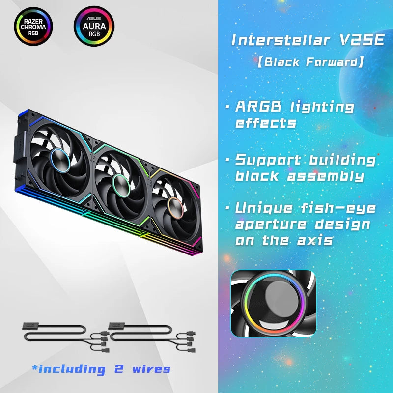 Jungle Leopard V2 SE 120mm Reverse Fan ARGB PWM PC Case Fan with Hydraulic Bearing White Spliceable Low Noise