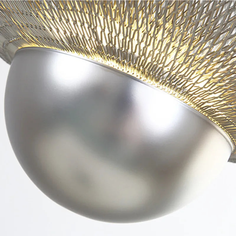 Modern Ceiling Chandeliers Dimmable LED Pendant Light Modern Design Metal Grid Meshmatics Dining Hanging Lamp Suspension Fixture
