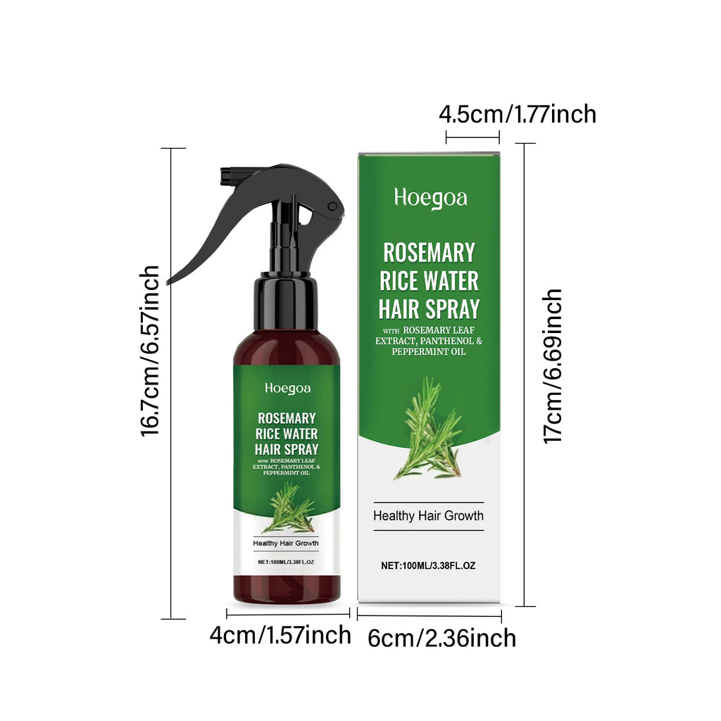 Rosemary Rice Water Hair Spray Nourishing Scalp Mist Strengthening Hair Roots Anti Hair Breakage Repair Dry Damaged Hair Leave-in Spray