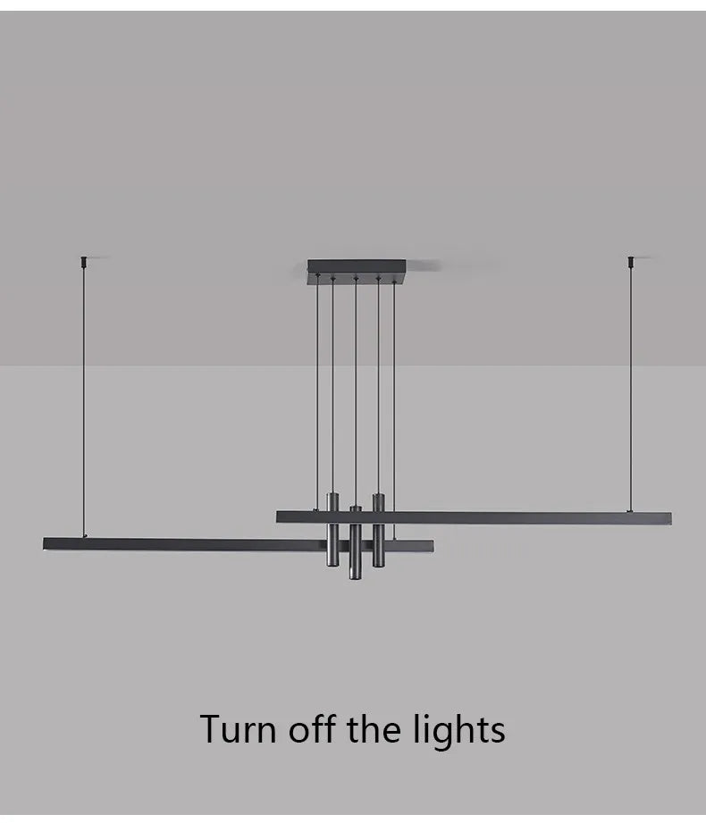 Modern light creative bar counter strip designer lamps LED Pendant Light  for Dining Table Kitchen Chandelier Memory Function