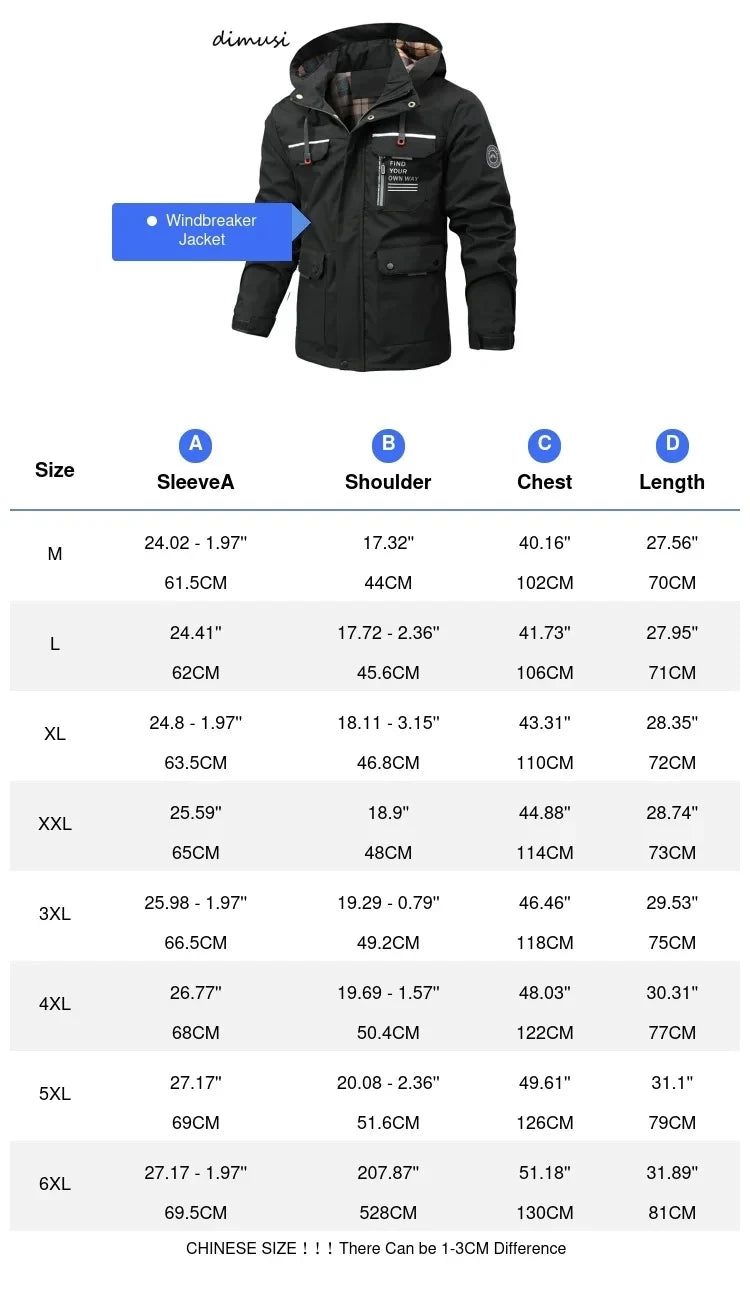 Autumn Men's Windbreaker Hooded Jacket Man Waterproof Outdoor Sports Soft Shell Coats Clothing Men Hiking Mountain Ski Jackets