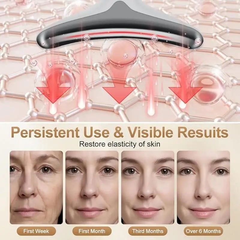 3 in 1 Face and Neck Massager Portable Micro Current Facial Beauty Device with Smart Vibration Skin Care Tool for Neck Firming