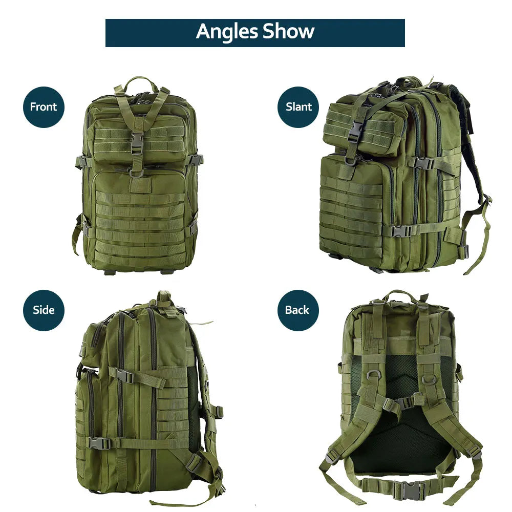 50 Liters Outdoor Tactical Dual Shoulder Large 3P Backpack Backcountry Cycling Sports Backpack Travel Attack Camouflage Multi-Fu