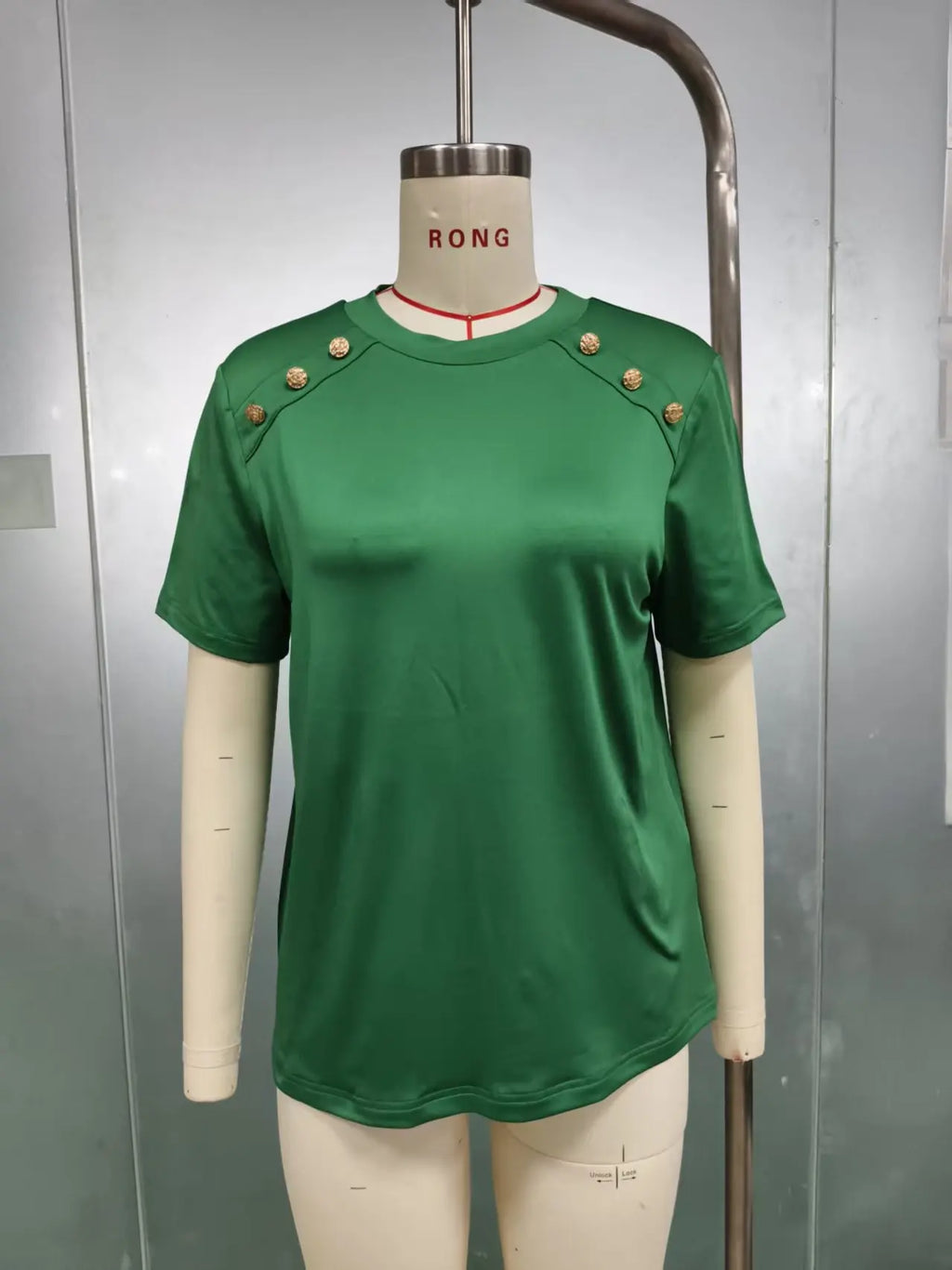 Fashionable Short Sleeve T-Shirt Women's Slim Fit Solid Color Summer 2026 Casual round Neck Polyester Blend Top