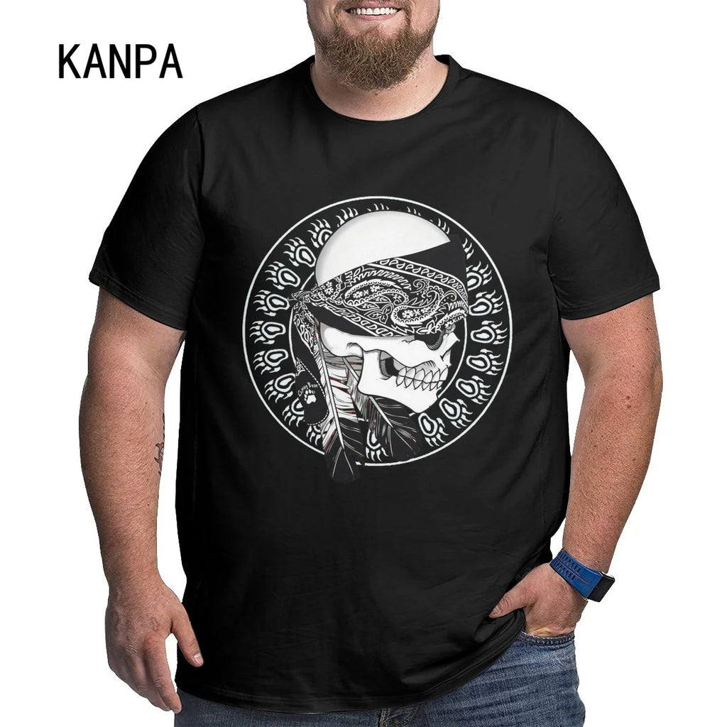 Unique Design Graphic Men T Shirts Plus Size Oversized Cotton T-shirts for Big Man Black Summer Short Sleeves Clothes Tops