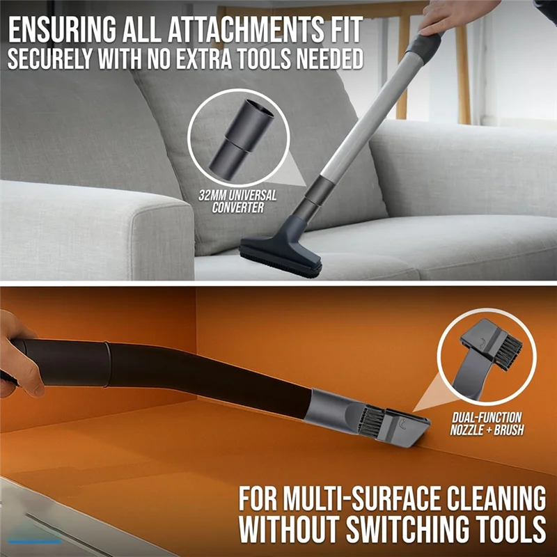 B43C For Henry Hoover Vacuum Cleaner Attachments Set-Head, Crevice, Upholstery Round Brush& Adapter Included