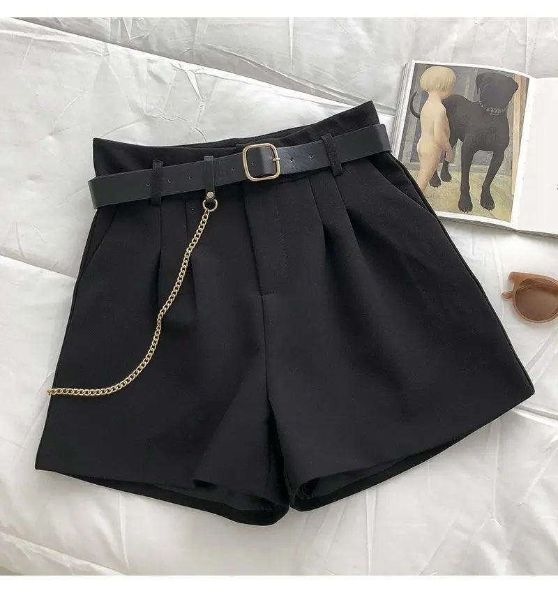 Women's Summer Suit Shorts 2025 New Korean Version Slim High Waist Casual