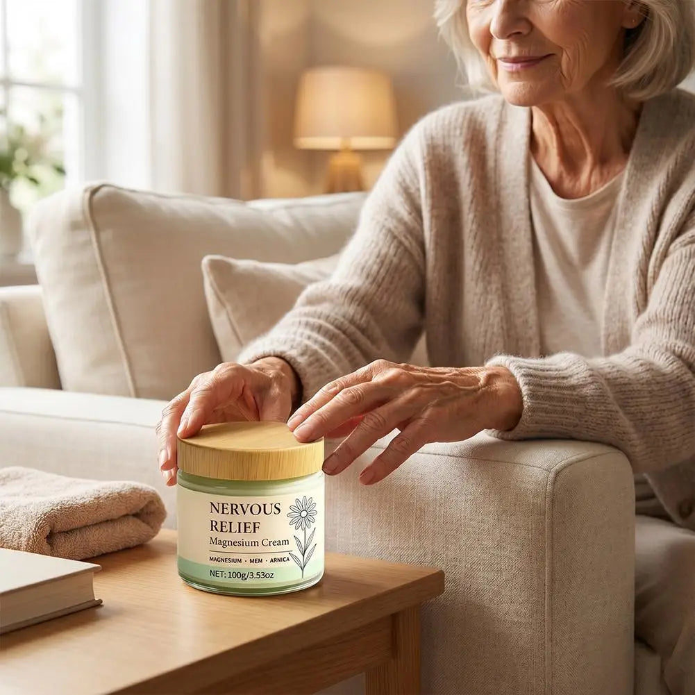 Magnesium Soothing Moisturizing Cream Deep Hydration Quick Absorb Comfort Massage Long Lasting Daily Skin Care for Dry Skin