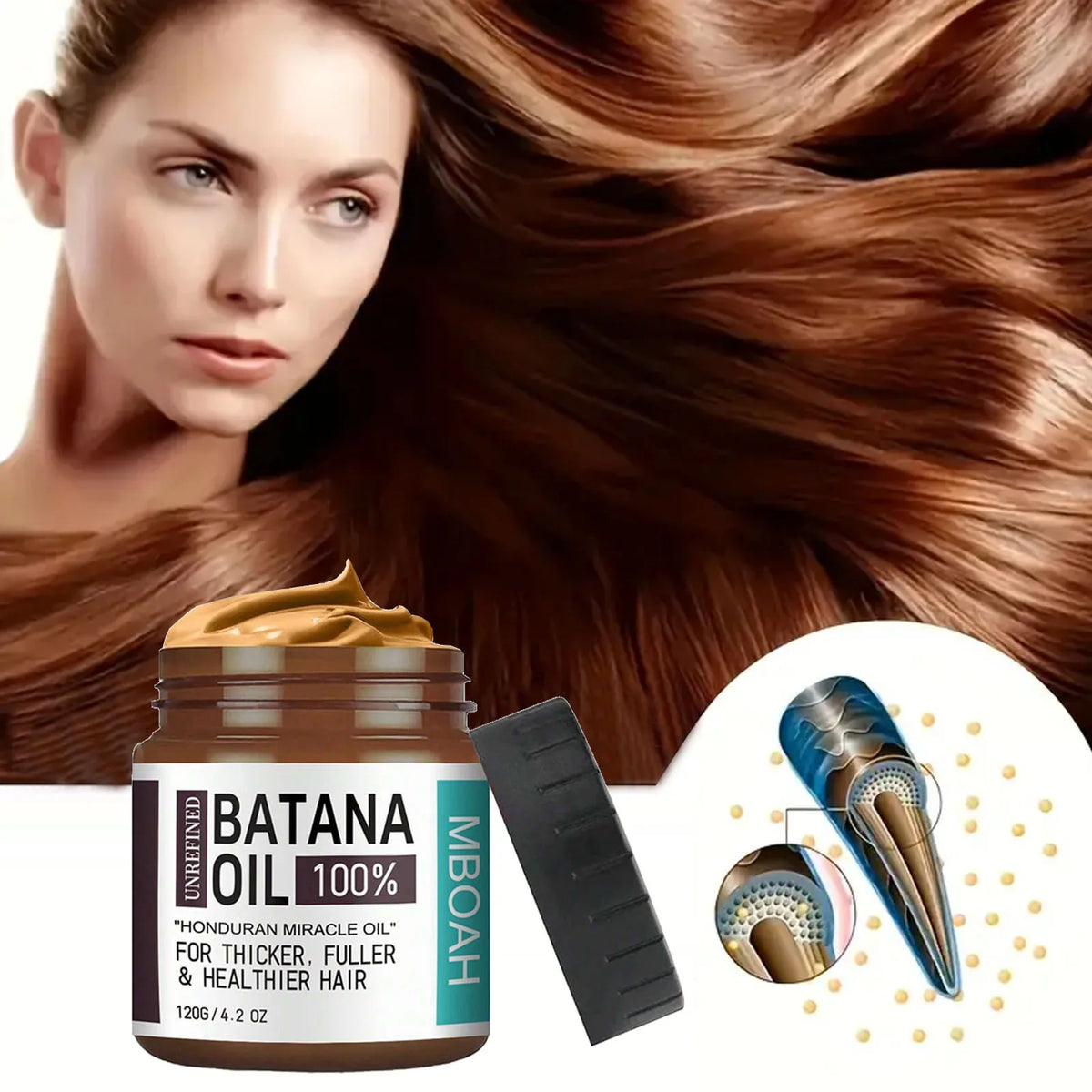 100% Batana Oil from Honduras - Get Fuller, Thicker, Healthier Hair - Great Men Conditioner Haircare Silky - Hair Nutrition Oil