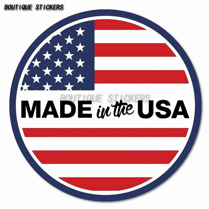 Made In The USA America FLag Badge Vinyl Sticker Decal