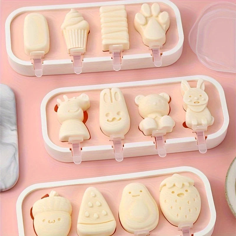 Cartoon Popsicle Mold, Ice Molds, Reusable Ice Cream Molds, Beach Accessories, Summer Kitchen Gadgets, Kitchen Stuff