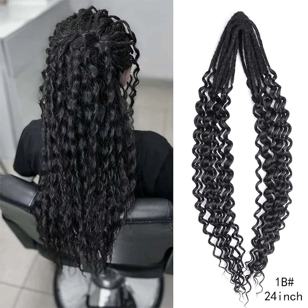 Dreadlock Extensions Handmade Crochet Hair Synthetic 24 36 Inches Dread Extension Crochet Braids For Women Dreadlocks Hair