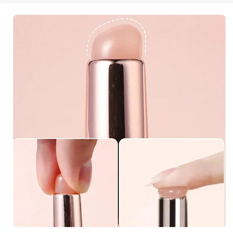 Nail Art Silicone Brush Reusable Mirror Powder Pigment Applying Manicure Tool Gradient Effect Nail Arts Silicone Applicator
