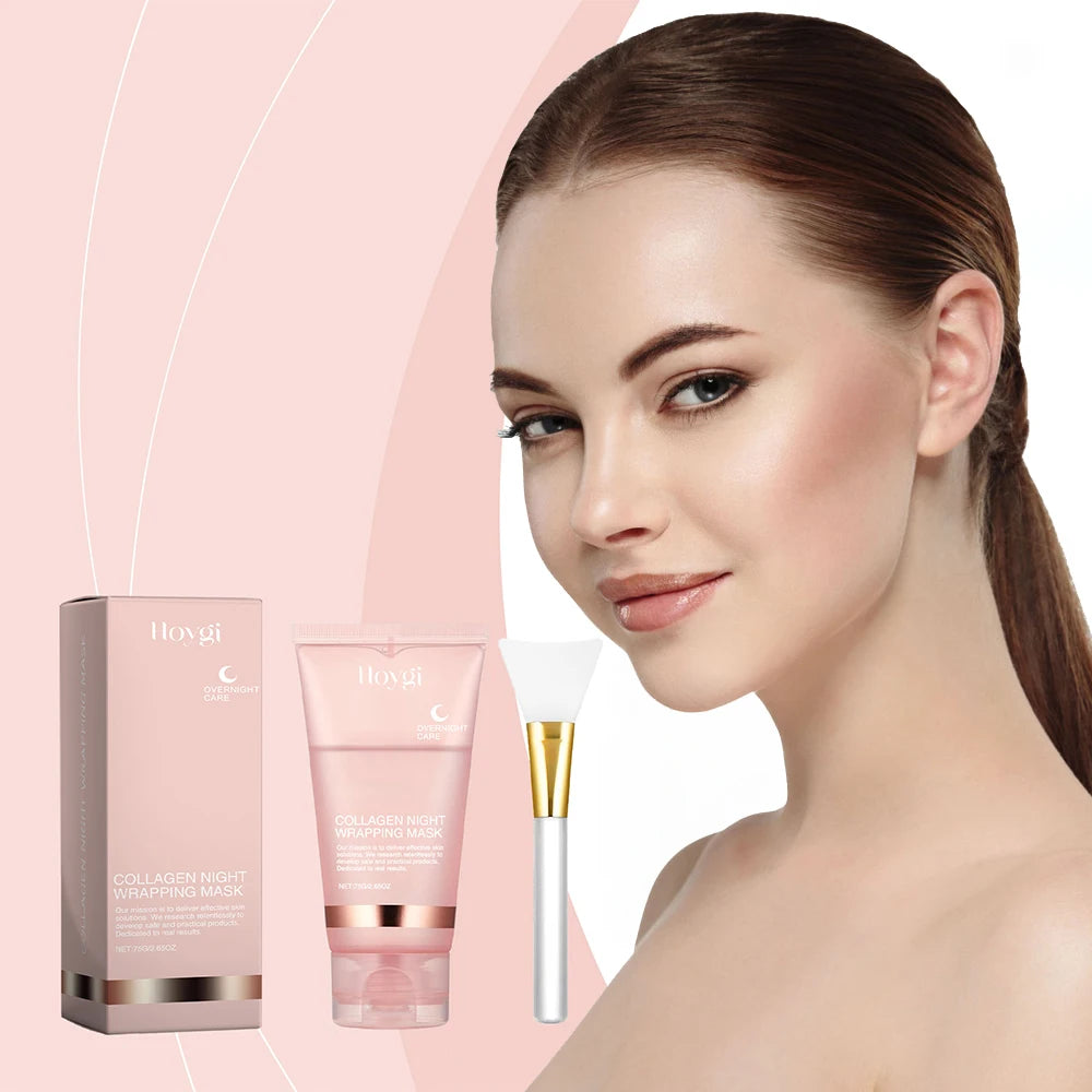 75ml Collagen Peel-off Mask, Night Wrapping Facial Mud Firming Mask Daily Face Skincare Deep Cleaning Skin-Peeling Off Covers