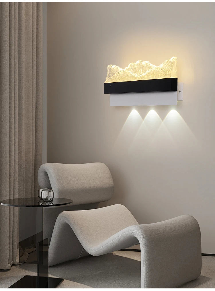 16W Creative Acrylic Textured Led Wall Light Bedroom Living room Aisle Light Long Strip New Design Art Decorative Ambient Light