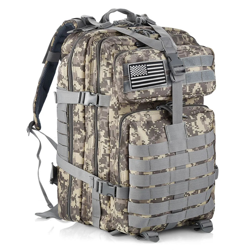 50 Liters Outdoor Tactical Dual Shoulder Large 3P Backpack Backcountry Cycling Sports Backpack Travel Attack Camouflage Multi-Fu