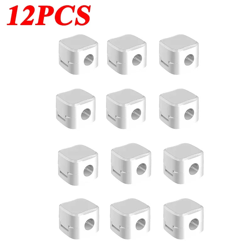 3/6/12PCS Portable Magnetic Cable Clips Cable Protector Desk Tidy Management Clips For Mouse Earphone Wire Organizer Cable Stand
