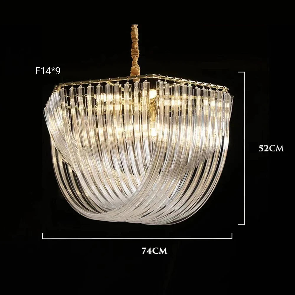 Modern Nordic U -shaped Glass Tube Living Room Chandelier Lighting Luxury Hotel Hall Bedroom Home Decor Suspension Pendant Lamps