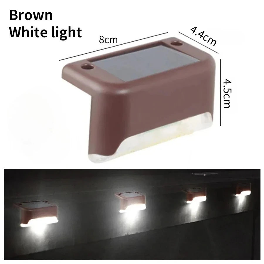 Outdoor Solar Stair Lights LED Waterproof for Garden Yard Railing Fence Lights Enhances Night Safety and Atmosphere
