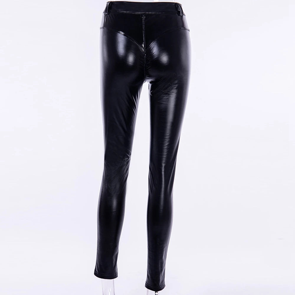 Sexy Faux Leather Leggings for Women Shaping Butt Lift High Waist Slimming Exercise Pants Running Yoga Sports Christmas Gift