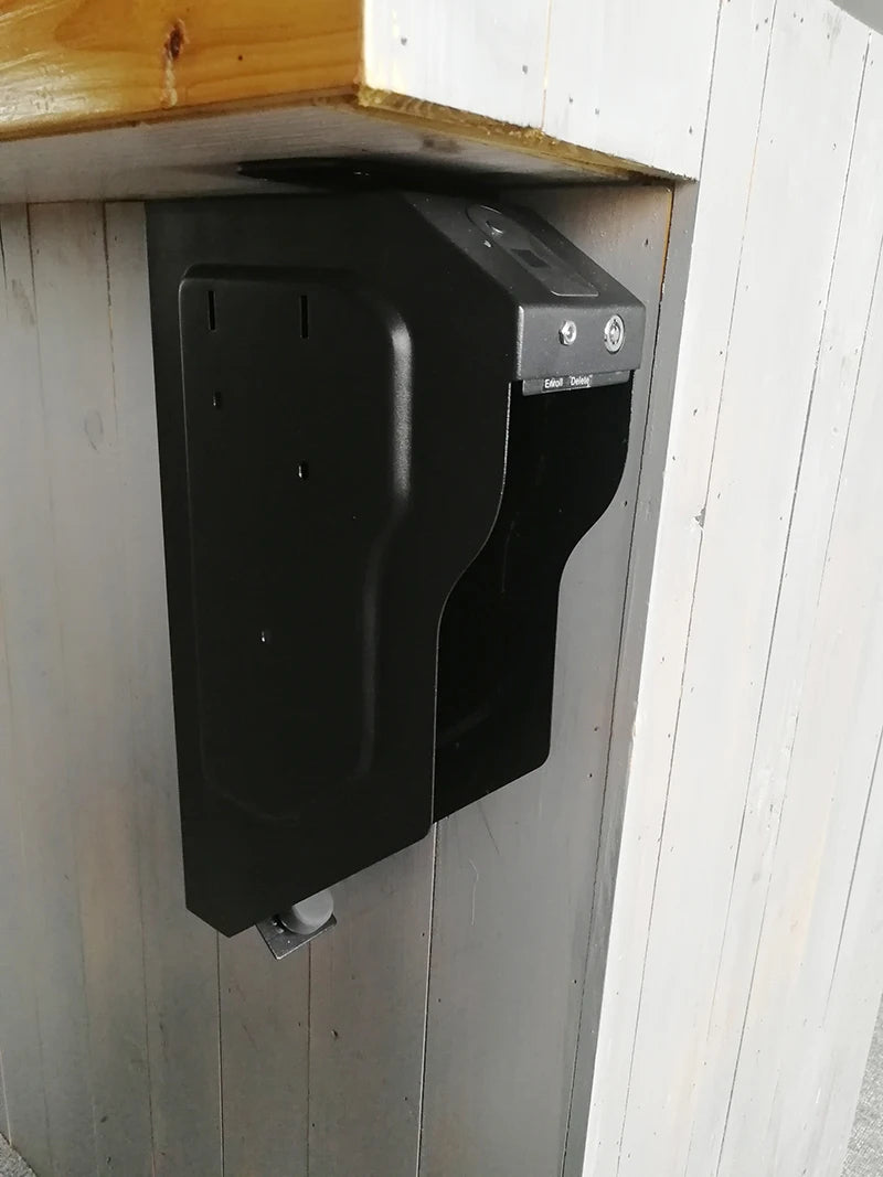 Biometric Slider Handgun Safe for Nightstand, Quick Access Pistol Safe with Fingerprint