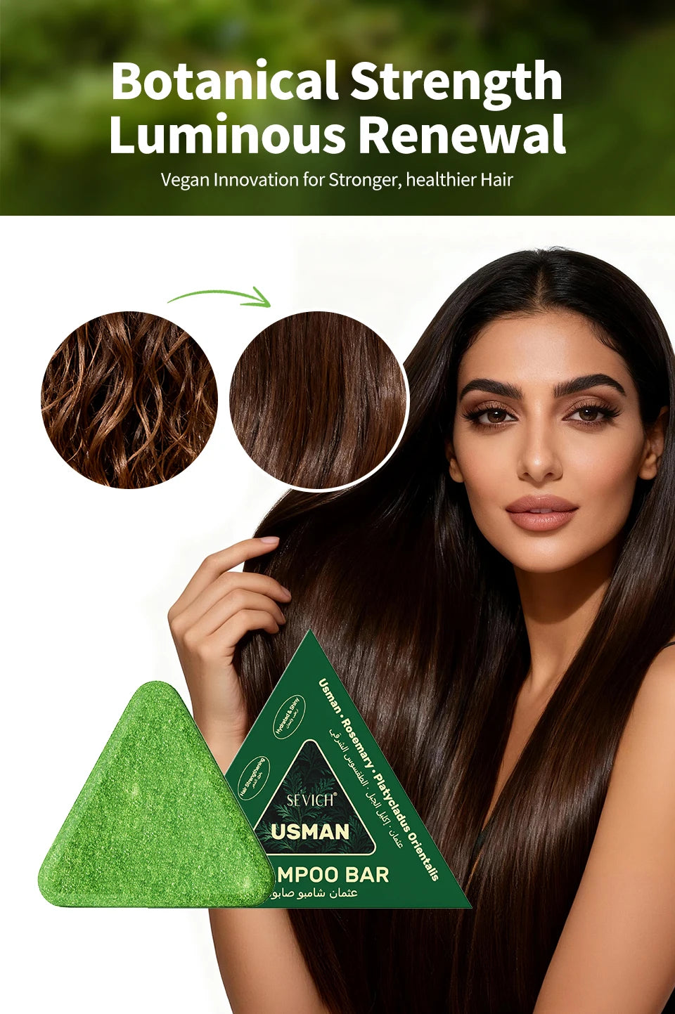 Natural Hair Growth Set Usman Grass Shampoo Soap Herbal Hair Regrowth Oil Anti Hair Loss Serum Scalp Care Spray for Men Women