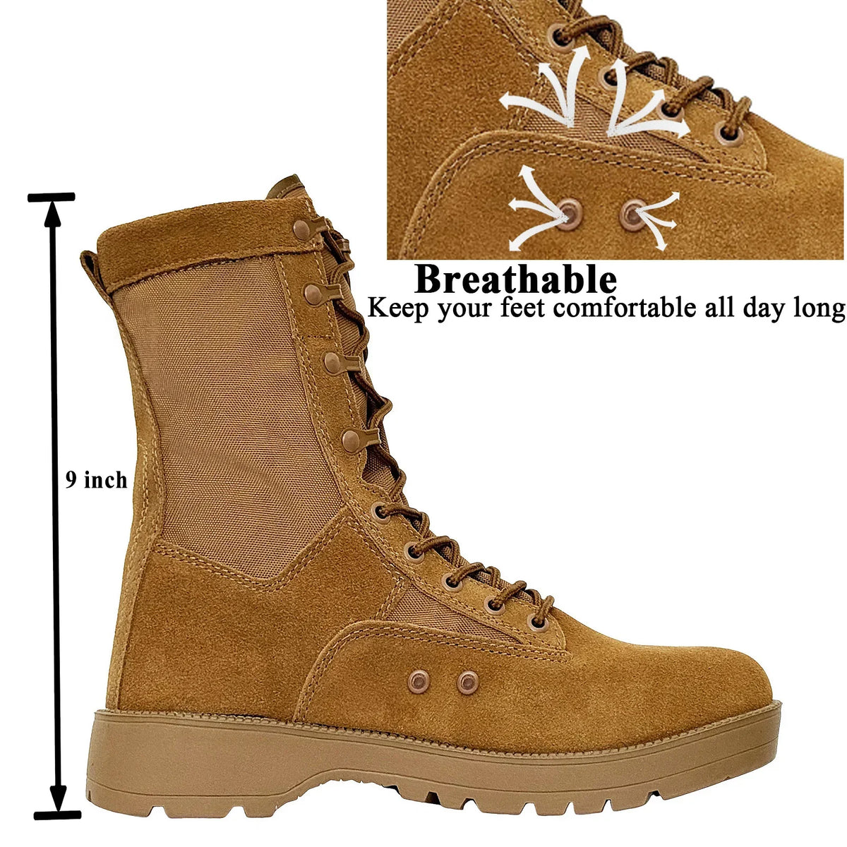 LAHORS® Man Combat Tactical Boots Waterproof Outdoor Hiking Shoes Desert Army Boots Breathable Male Ankle Boots