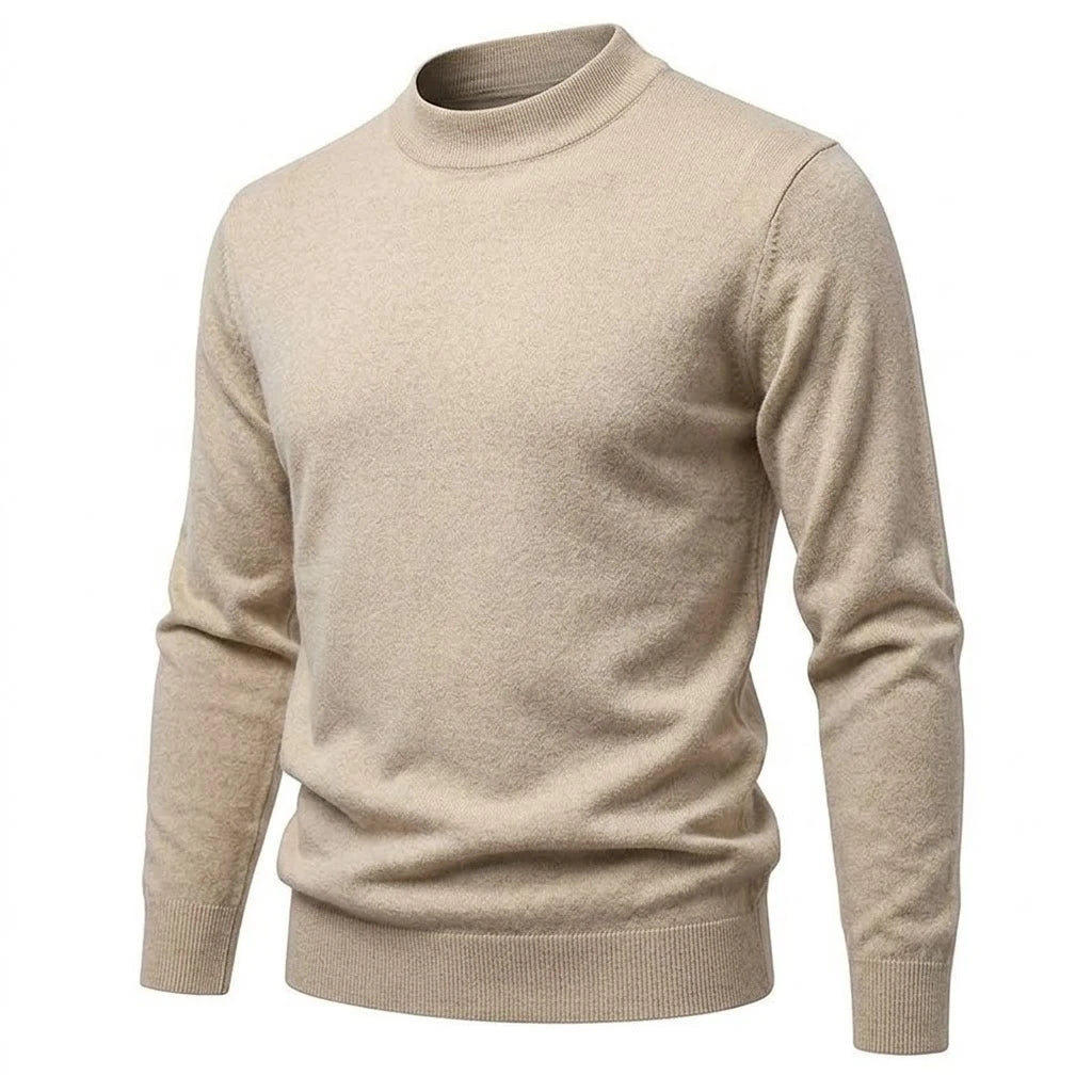 New Men's Mock Turtleneck Sweater Casual Long Sleeve Slim Fit Pullover Knitwear Solid Autumn Jumpers Warm Blouses for Winter